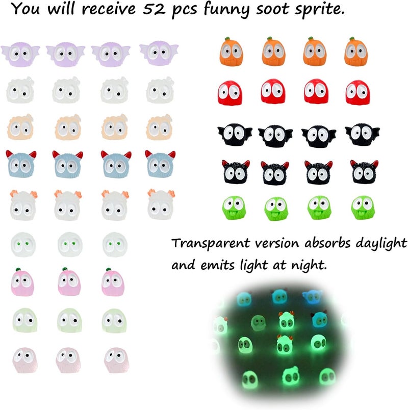 Mevodeata 52 Pcs Cute Soot Sprite Car Decor Rearview Mirror Accessories - Cute Decor for Car Home and Office Gifts(Funny) - Image 3